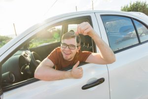 Teenager with first car